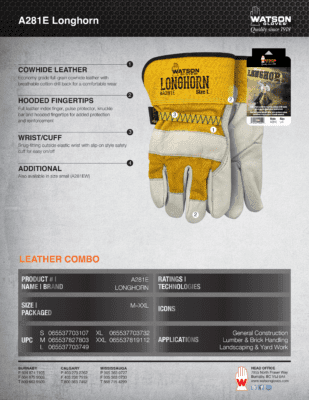 Watson A281E Longhorn Work Gloves