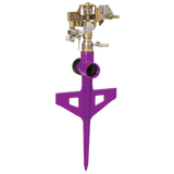 Dramm ColorStorm Impulse Stake Sprinkler | Brass Head | Step-In | 70 Ft.