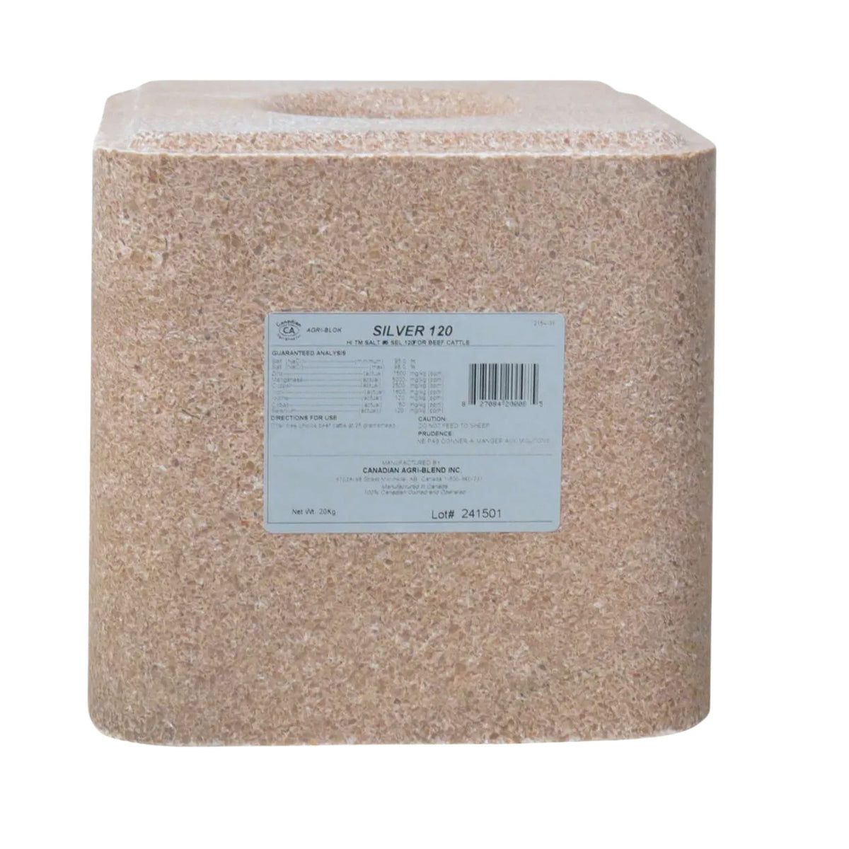 Canadian Agri-Blend Silver 120 Selenium Salt Block | 20kg