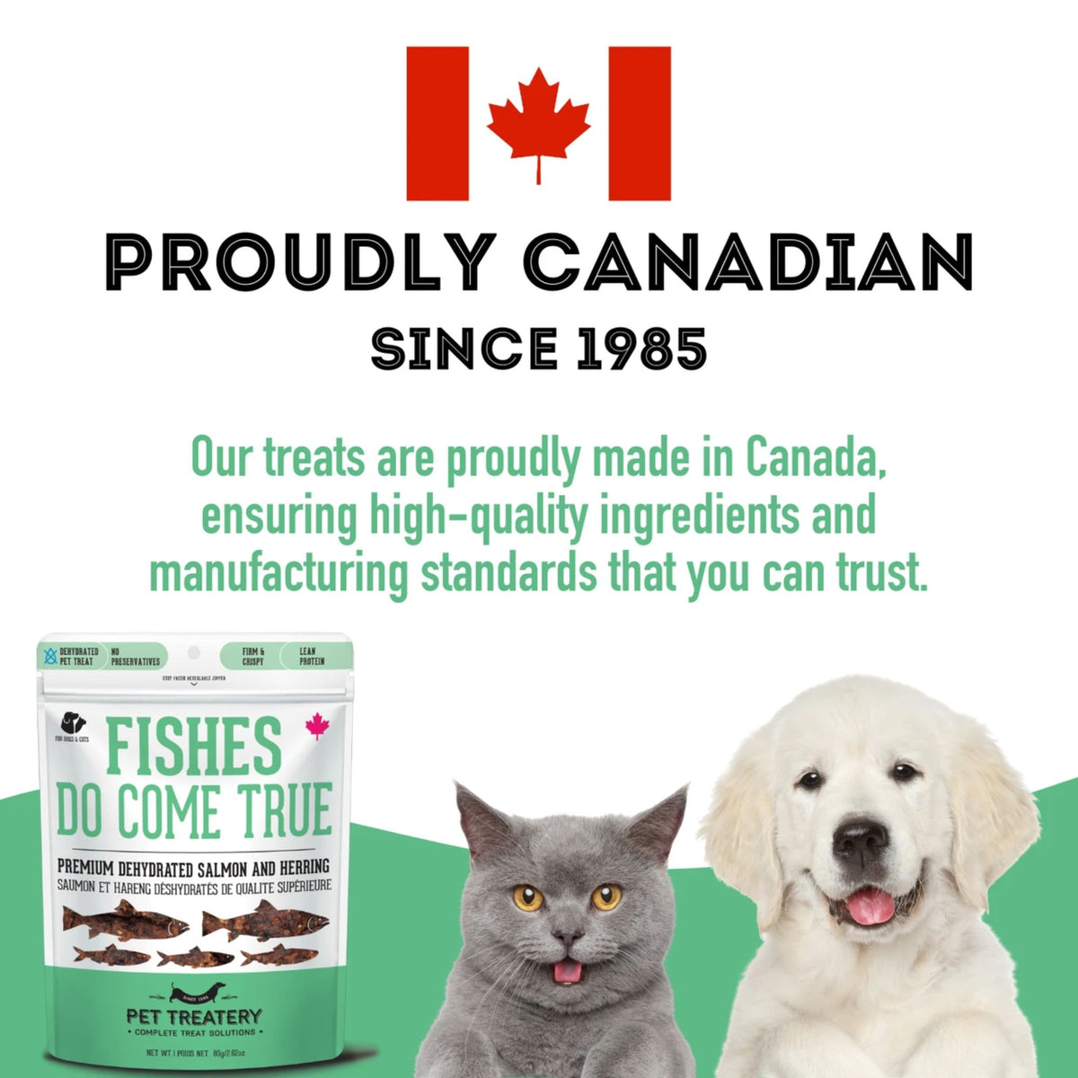 Granville Island Fishes Do Come True Salmon & Herring Treats for Dogs & Cats | 80g