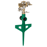 Dramm ColorStorm Impulse Stake Sprinkler | Brass Head | Step-In | 70 Ft.