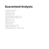 Guaranteed Analysis chart of Orijen Grain Free 1.8kg Kitten Food