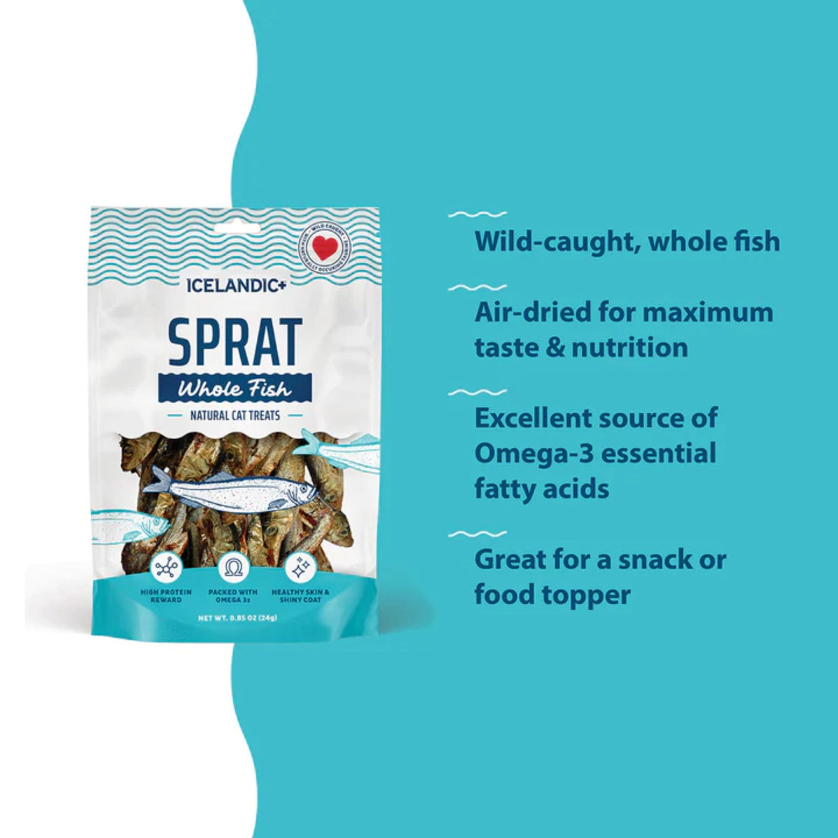 Icelandic+ Whole Fish Sprats Cat Treats | 0.85oz