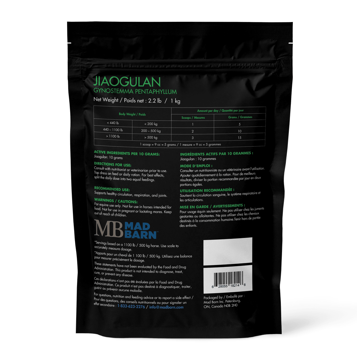 Mad Barn Jiaogulan Fine Powder 1kg