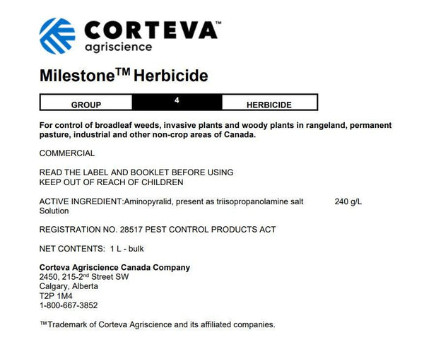 milestone herbicide msds Milestone 10L
