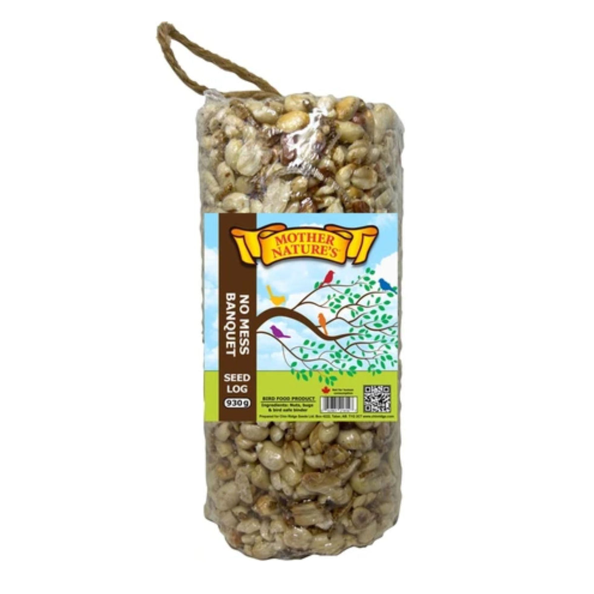 Mother Nature's No Mess Banquet Seed Log with Rope | 930g