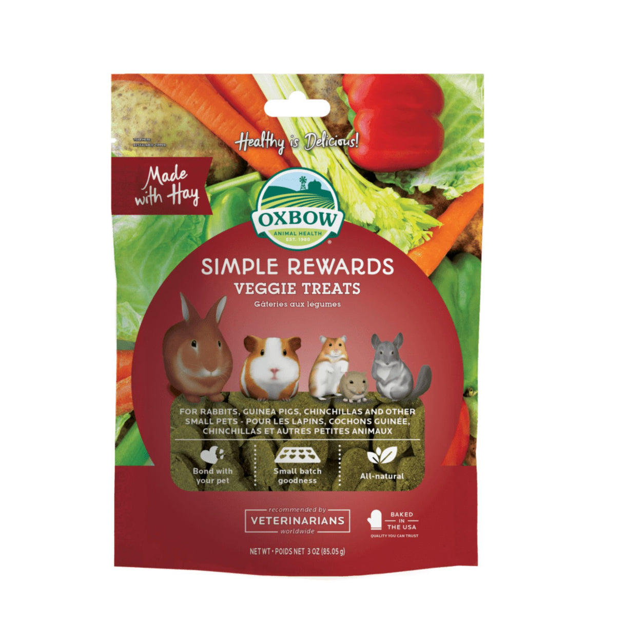 Oxbow Simple Rewards Carrot & Bell Pepper Veggie Treats | 3oz