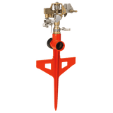 Dramm ColorStorm Impulse Stake Sprinkler | Brass Head | Step-In | 70 Ft.