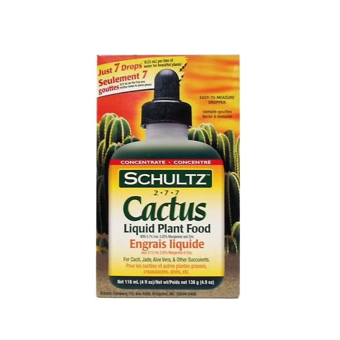 Schultz Cactus Plus 2-7-7 Liquid Plant Food - Succulent & Cactus Fertilizer with Dropper