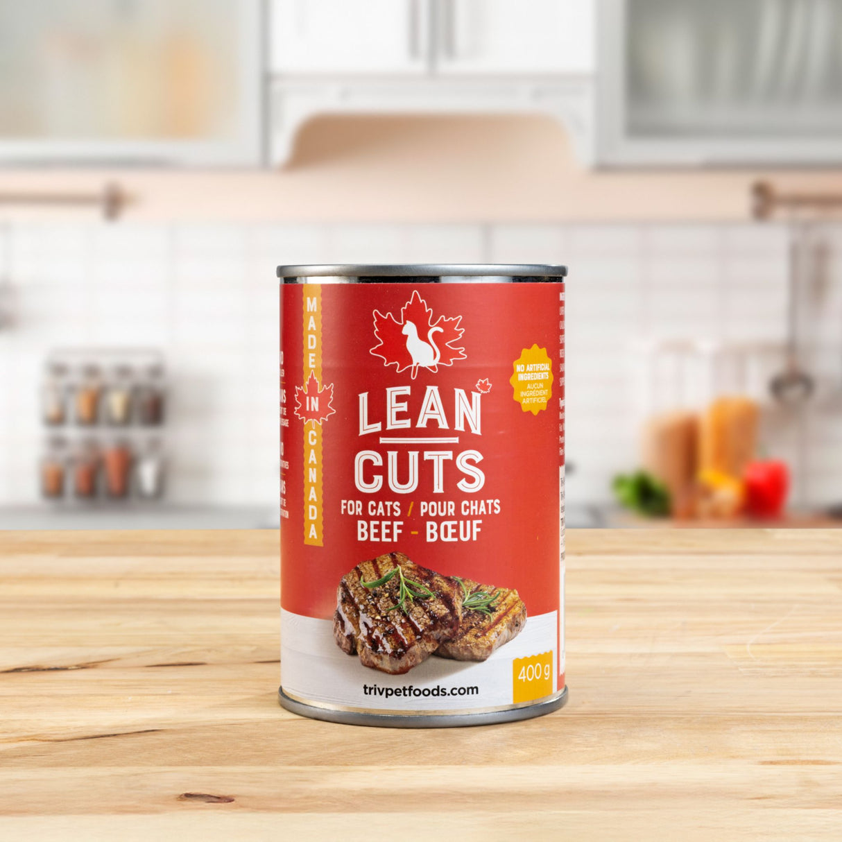 Tri-V Lean Cuts Beef Canned Cat Food | 400g