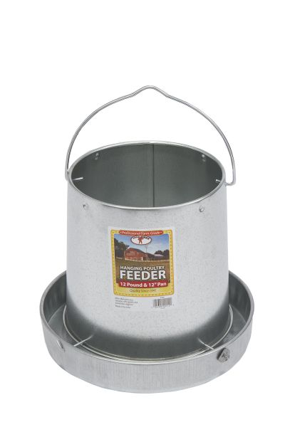 Little Giant Galvanized Metal Hanging Poultry Feeder 12lbs