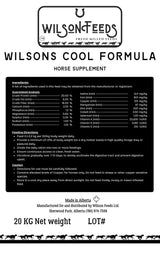 Wilson's Cool Formula | Grain-Free Soy-Free Horse Feed | 20 kg