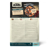 A back view of Acana Bountiful Catch 1.8kg Dry Cat Food on a white background
