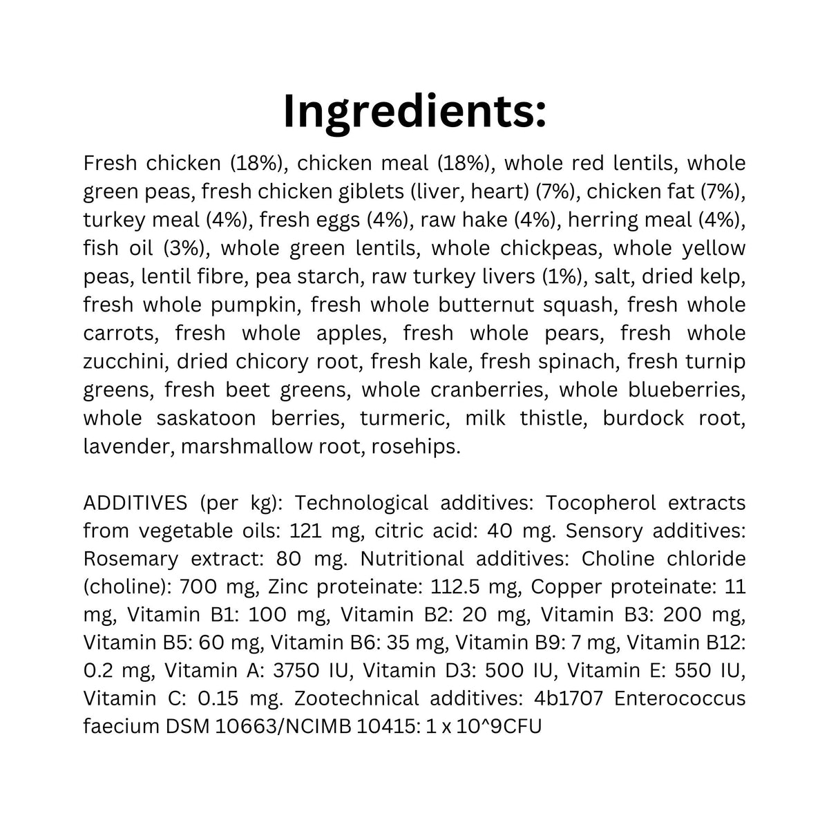 Ingredients list of Acana Puppy Small Breed Recipe 2kg Chicken Dry Dog Food
