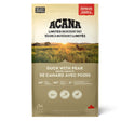 A front view of Acana Singles Limited Ingredients Duck with Pear Dry Dog Food 1.8kg on a white background