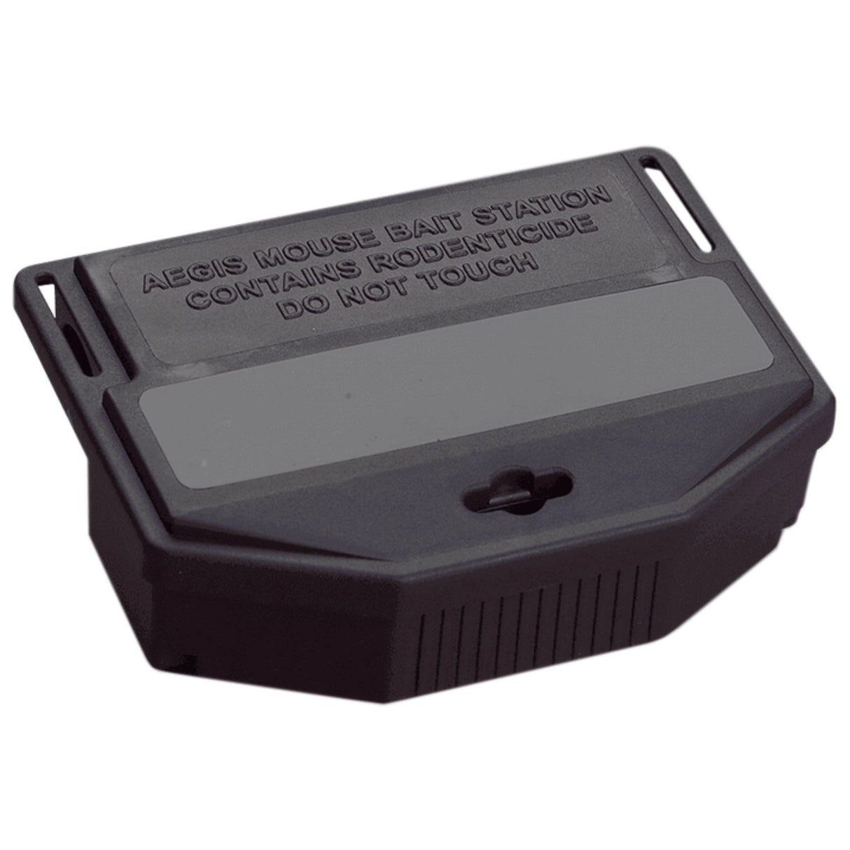 Close-up of Aegis Mouse Trap lid and bait chamber on a white background