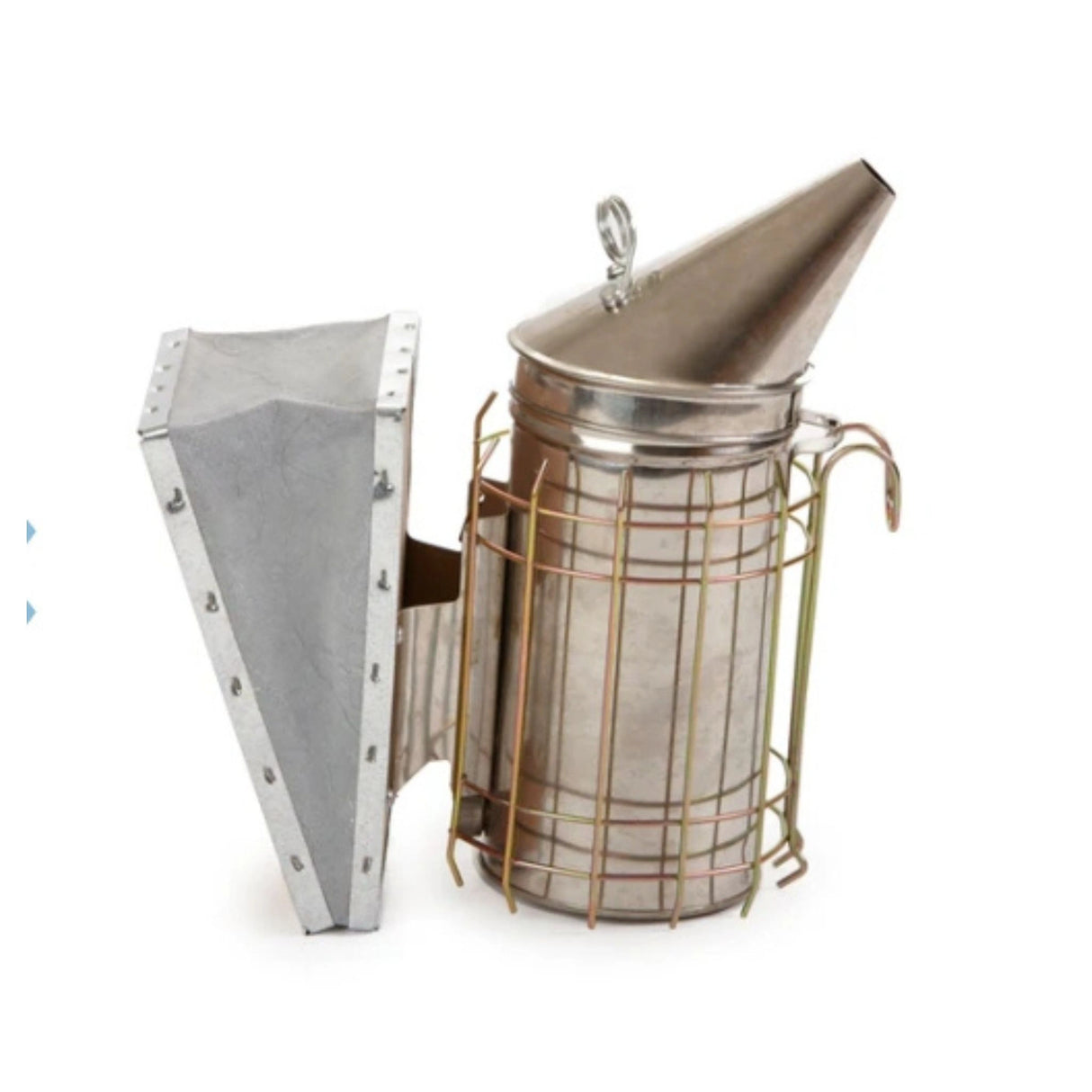 Front view of Little Giant Beekeeping Hive Smoker on a white background