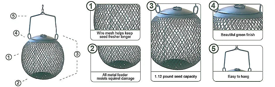 Wild Bird Feeder | Small seed | Ball shaped | Perky Pet No/No