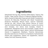 Ingredients of Boreal Functional LID Herring Dog Food including herring and natural oils