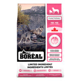 A front view of Boreal Functional Limited Ingredient Pork Dog Food on a white background