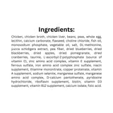 List of ingredients for Boreal grain free chicken cobb and liver cat food