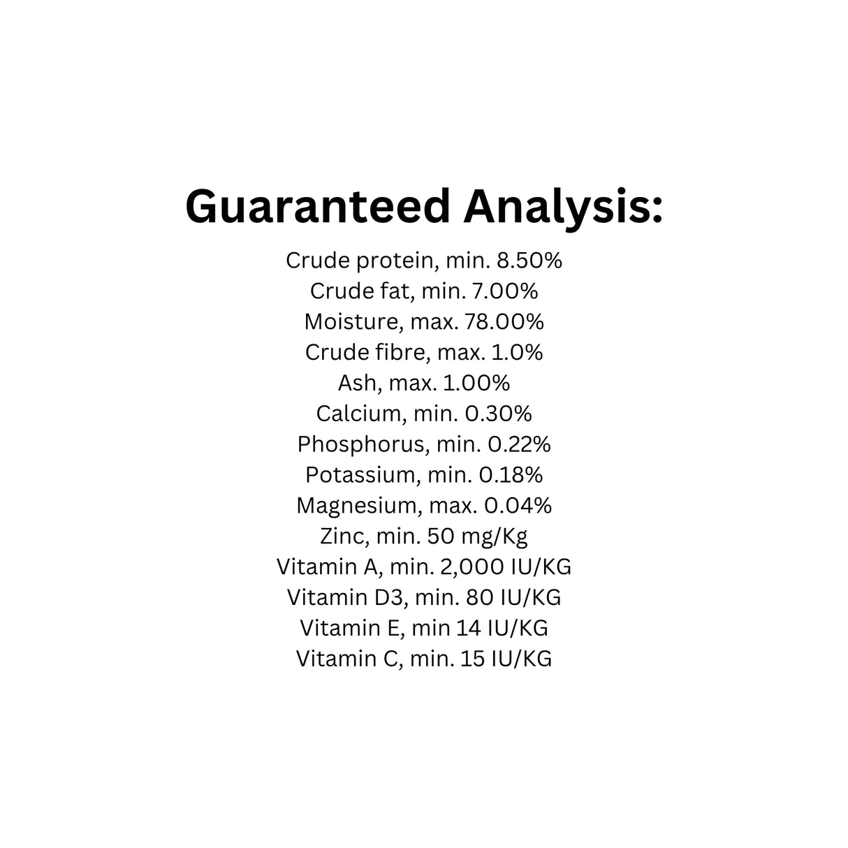 Guaranteed Analysis of Boreal Grain Free Cobb Chicken & Turkey Dog Food