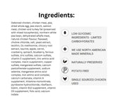 List of Ingredients of Boreal Grain Free Fresh Meat Original Chicken Cat Food with icons