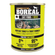 Front view of Boreal Grain-Free Heritage Turkey & Trout Cat Food on a white background