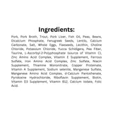 List of ingredients for Boreal Pork and Trout Cat Food