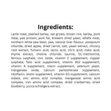 List of ingredients for Boreal Proper Large Breed Red Meat Dog Food