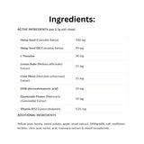 Ingredient list of Cannabiscuit Dog Supplement