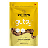 Front view of Crumps’ Naturals Gutsy Happy Bites dog treats on a white background