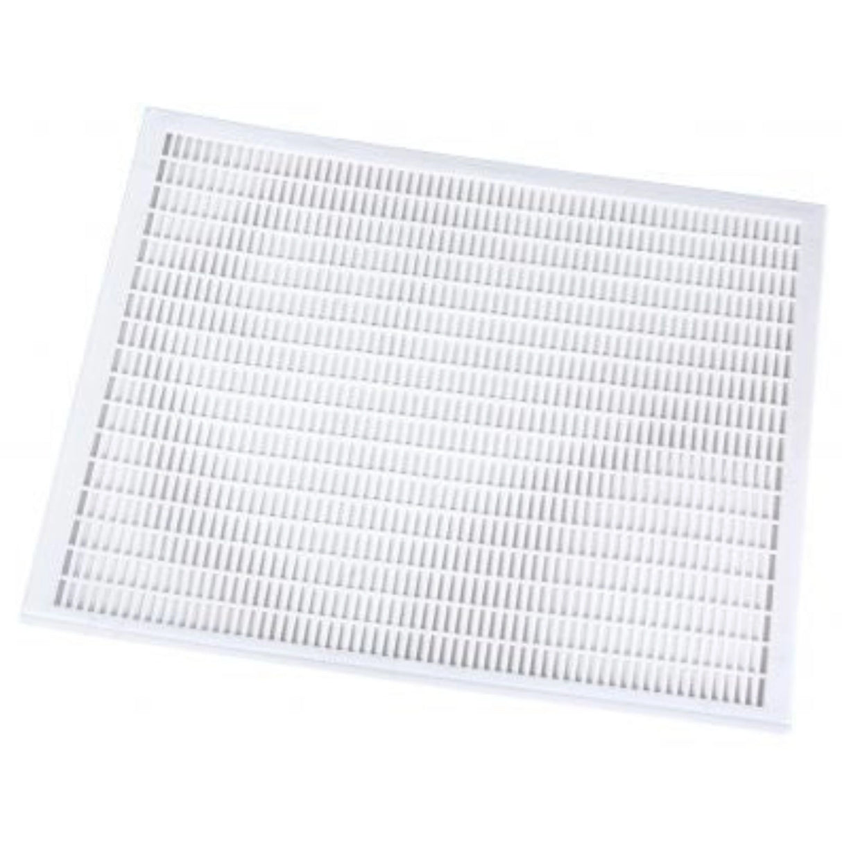 A front view of Dancing Bee Equipment Molded Plastic Queen Excluder on a white background