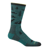 Close-up of Darn Tough Men's ABC Boot Midweight Hiking Socks in Teal on a white background