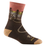 Close-up of Darn Tough Women's Northwoods Micro Crew Midweight Hiking Socks in Earth on a white background