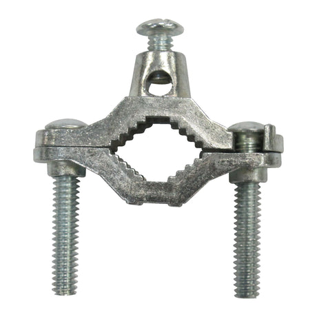A front view of Patriot Ground Rod Clamp on a white background