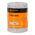 A front view of Gallagher Electric Fencing Turbo Wire 9 Strand 200 Metre Roll on a white background