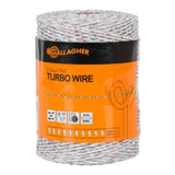 A front view of Gallagher Electric Fencing Turbo Wire 9 Strand 200 Metre Roll on a white background