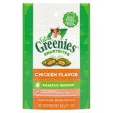 Front view of Feline Greenies SmartBites Healthy Chicken Cat Treats on a white background