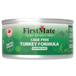 A front view of First Mate Limited Ingredient Grain Free Turkey Formula Cat Food on a white background