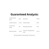 Guaranteed analysis label on FirstMate LID Small Bites New Zealand Beef Dog Food