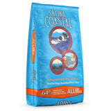 A front view of FirstMate Skoki Coastal dog food on a white background