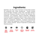 List of ingredients in FirstMate Skoki Ranch dog food with icons