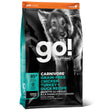 A front view of Go! Solutions Carnivore Grain-Free Chicken, Turkey and Duck Dog Food 12lb on a white background