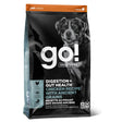A front view of Go! Solutions Digestion + Gut Health Chicken Dry Dog Food with Grains on a white background
