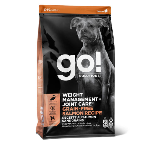  A clear front view of Go! Solutions Weight Management and Joint Care Salmon Dry Dog Food, 3.5lb bag
