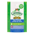 Front view of Greenies Smartbites Healthy Indoor Tuna Cat Treats on a white background