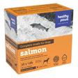 Front view of Healthy Paws Small Canine Complete Salmon Dog Food on a white background