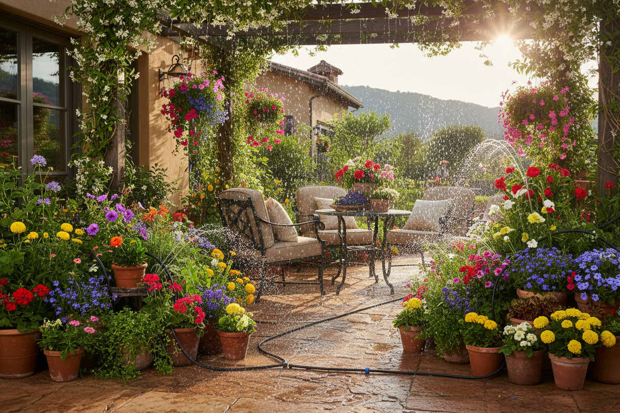 Orbit Drip Irrigation System Watering Patio Container Garden