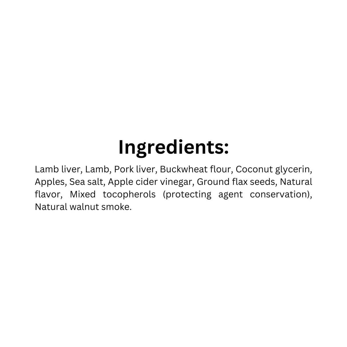 List of ingredients of Jay's Dog Treats Lamb and Green Apple recipe